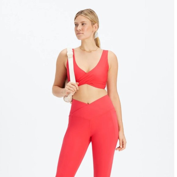 NWT - Fabletics Low Impact Crossover Bra - Strawberry Red - Picture 6 of 6